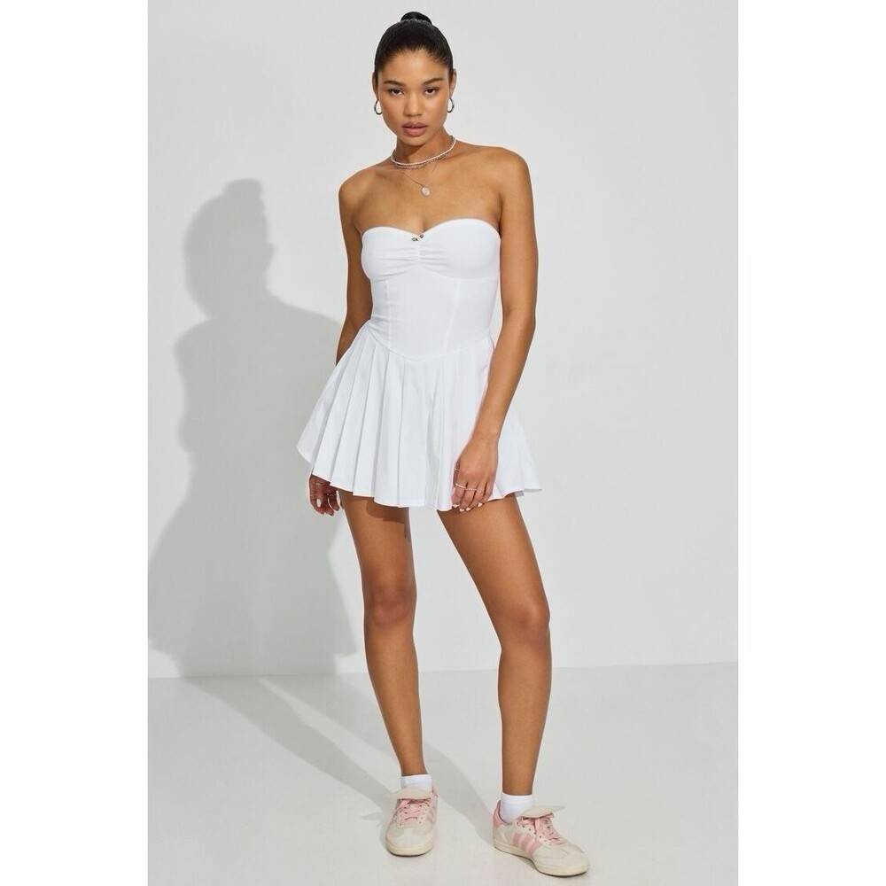 garage Bow Sweetheart Mini Dress White Size XS NWT - Picture 1 of 13